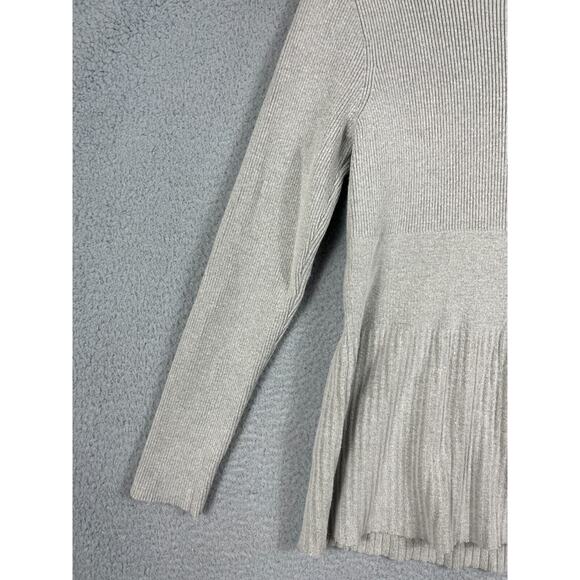 Soft Surroundings Womens Size M Pullover Turtle Neck Gray Ribbed Sweater - Picture 10 of 13